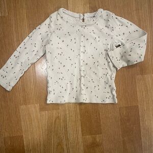 Colored Organics Cream Floral Long Sleeve Tee